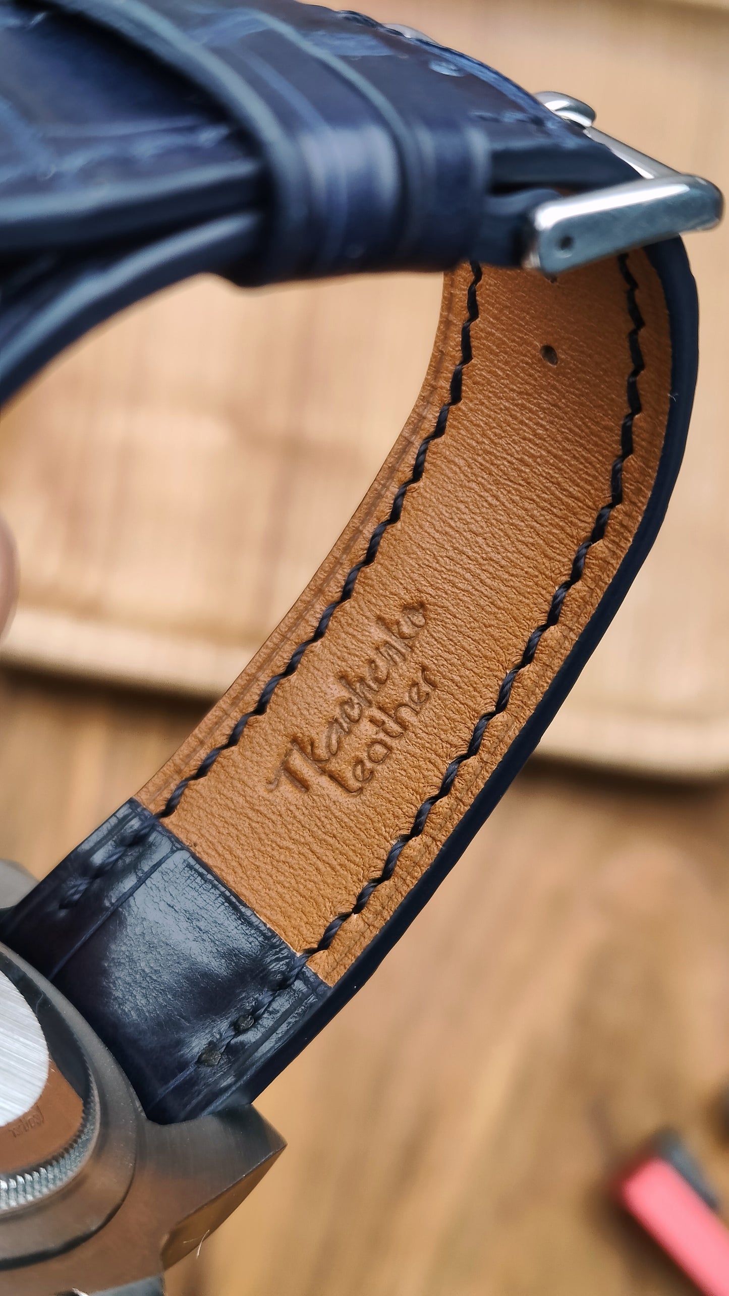 Navy Alligator watch band custom watch straps