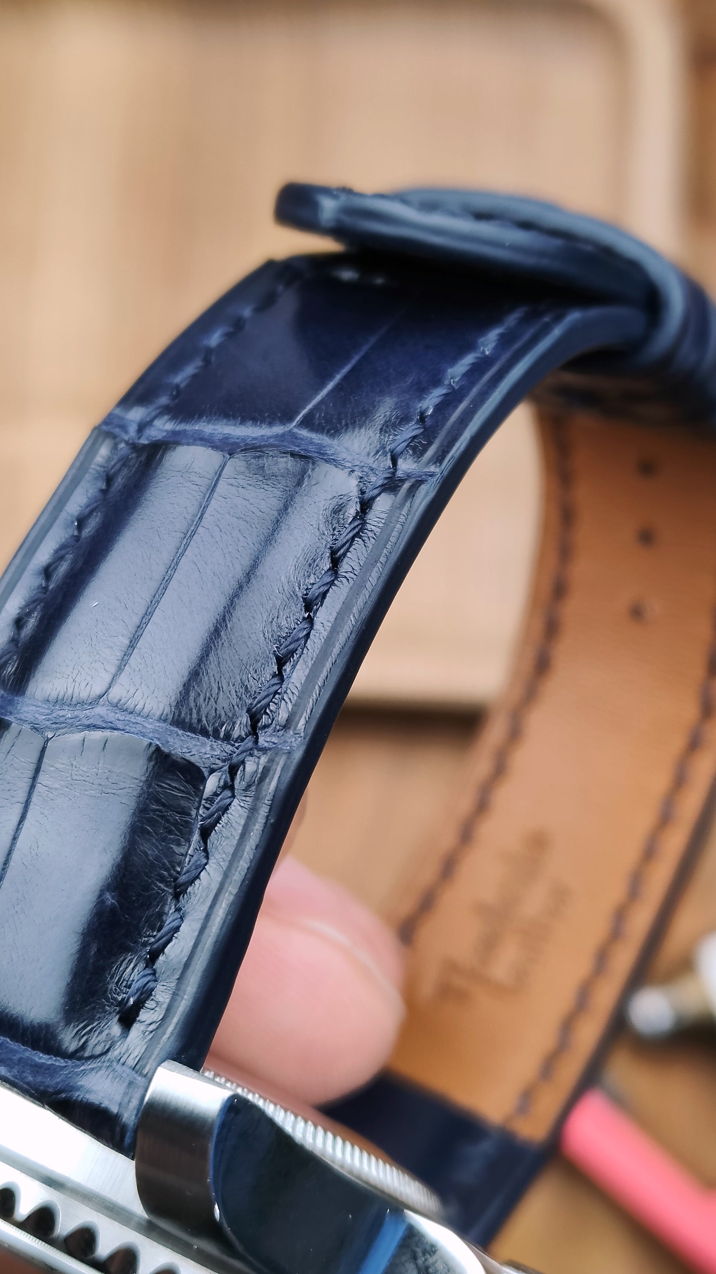Navy Alligator watch band custom watch straps