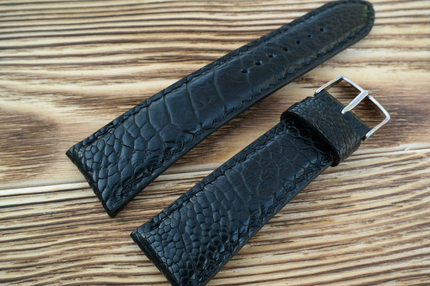 Black ostrich's paws leather watch band leather watch band 16mm men's watch strap 22mm 20mm 18mm 24mm watch bands ladies ostrich watch bands
