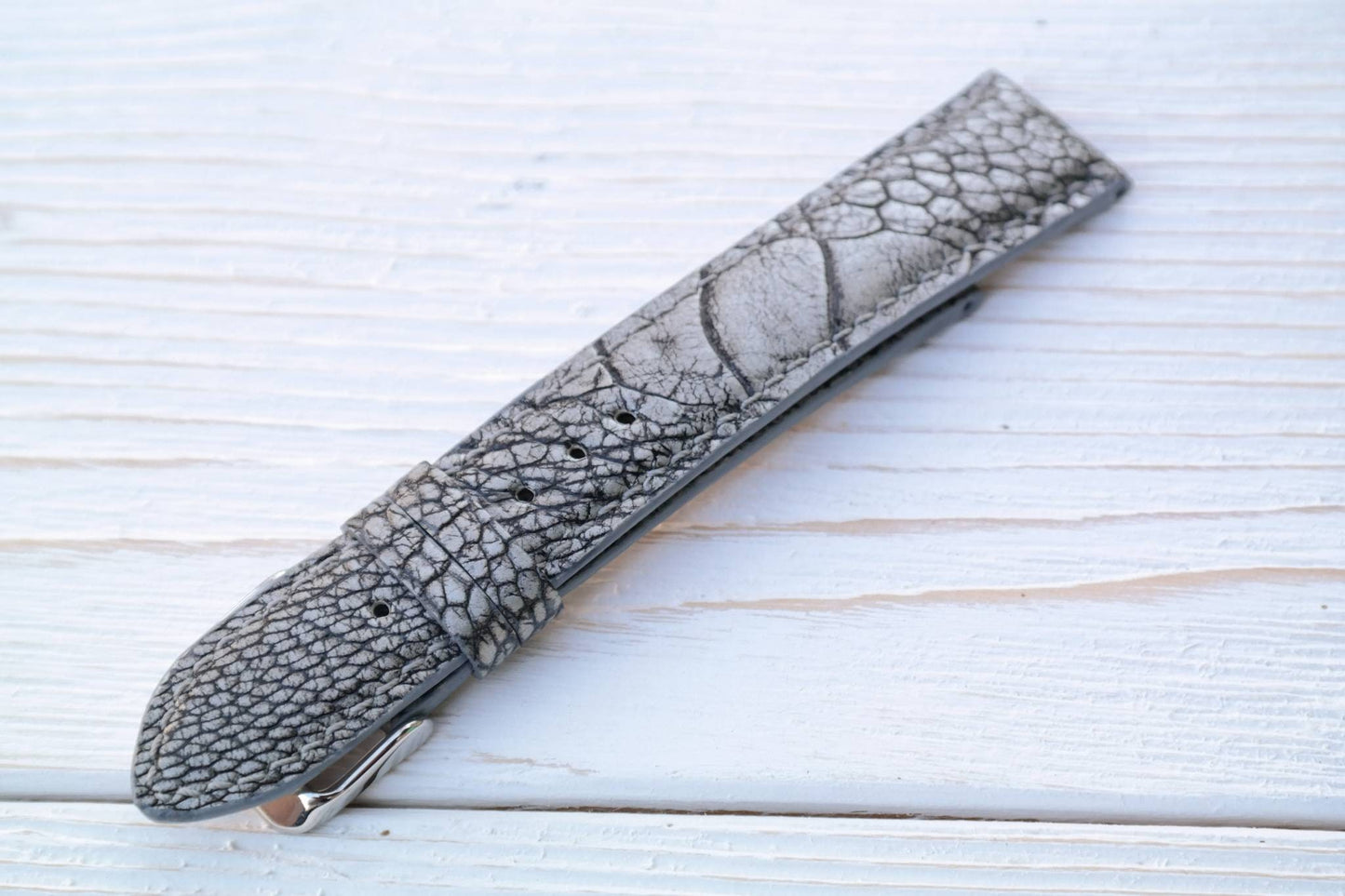 Grey ostrich's paws leather watch band leather watch band 16 18 19 20 21 22 24 men's grey strapwatch bands ladies ostrich watch bands