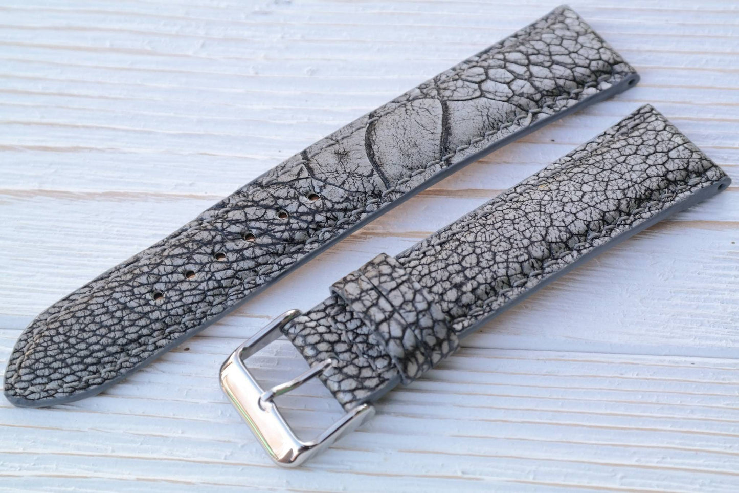 Grey ostrich's paws leather watch band leather watch band 16 18 19 20 21 22 24 men's grey strapwatch bands ladies ostrich watch bands