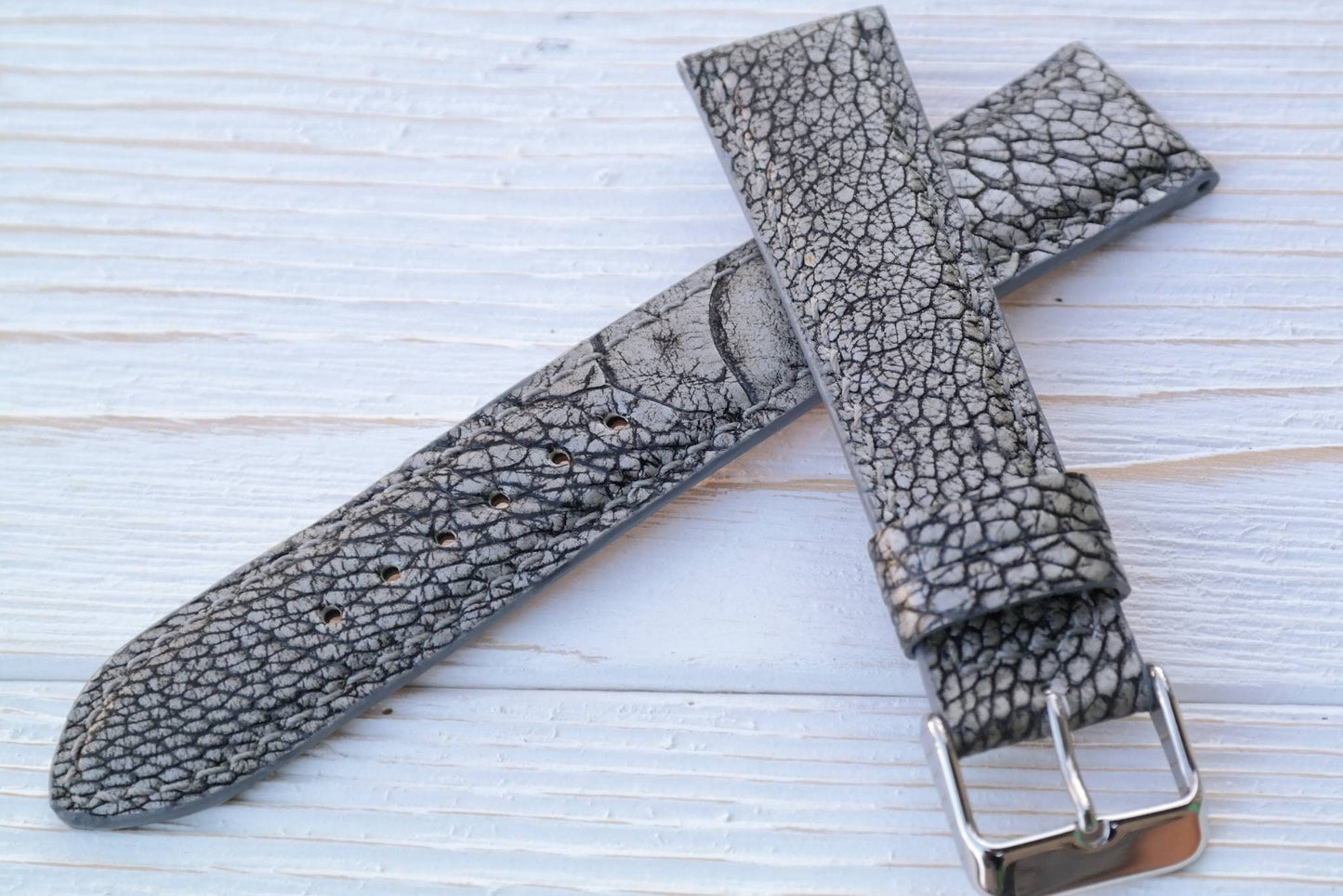 Grey ostrich's paws leather watch band leather watch band 16 18 19 20 21 22 24 men's grey strapwatch bands ladies ostrich watch bands