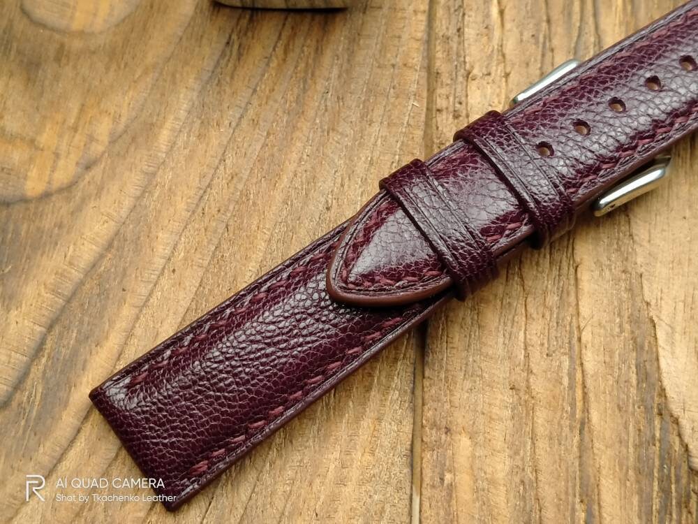 Maroon leather watch band 14mm 16 mm 20mm watch strap 18mm women's leather watch bands red ladies burgundy watch bands leather Maroon straps