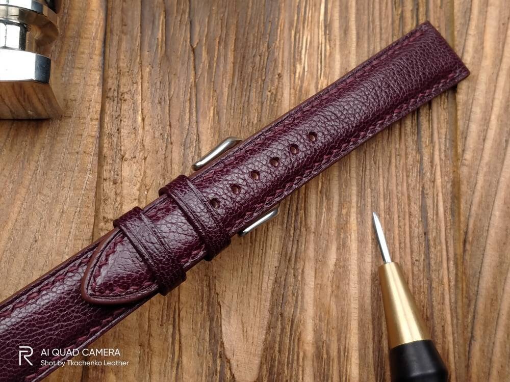 Maroon leather watch band 14mm 16 mm 20mm watch strap 18mm women's leather watch bands red ladies burgundy watch bands leather Maroon straps