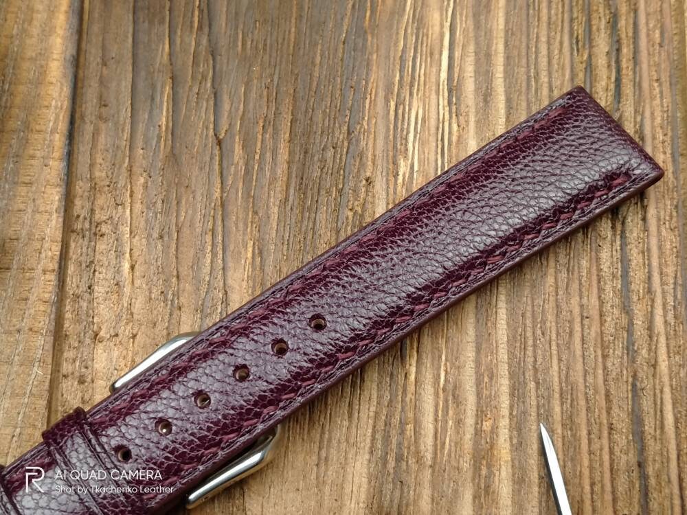 Maroon leather watch band 14mm 16 mm 20mm watch strap 18mm women's leather watch bands red ladies burgundy watch bands leather Maroon straps