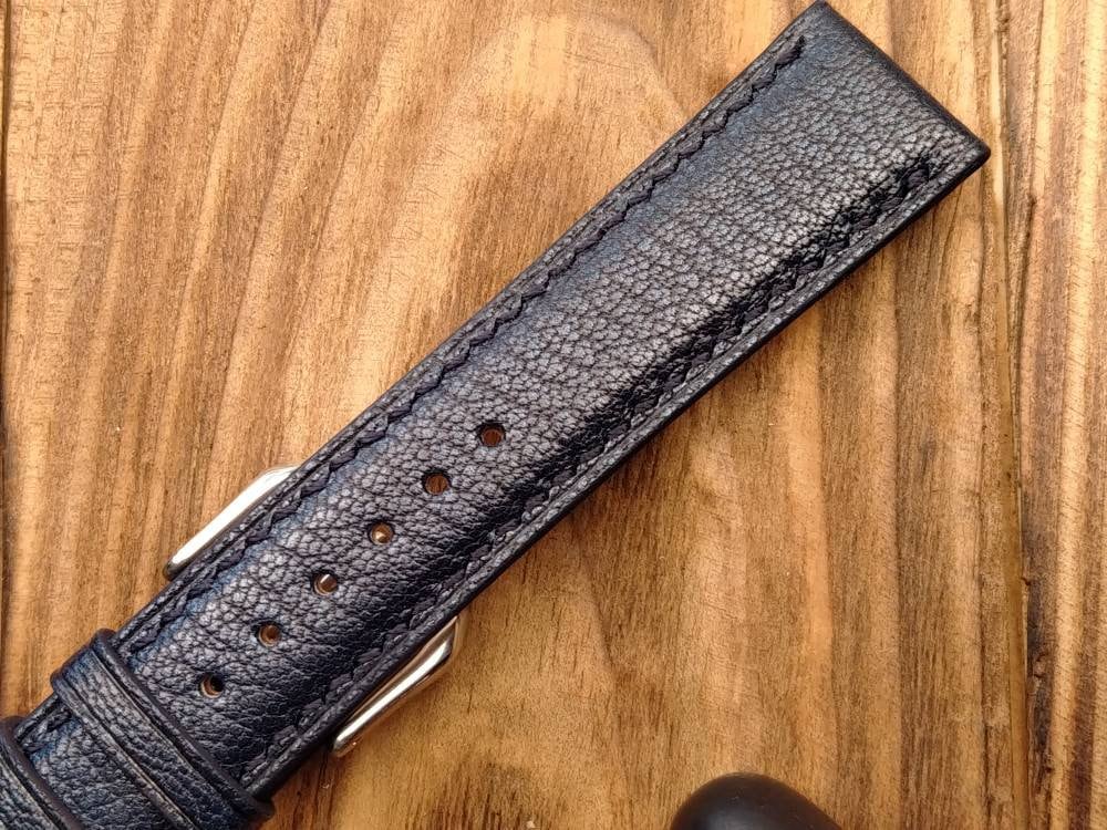 Custom navy watch bands handcrafted blue leather watch strap leather watch band navy men's watch straps 20mm 18mm 16mm blue watch straps
