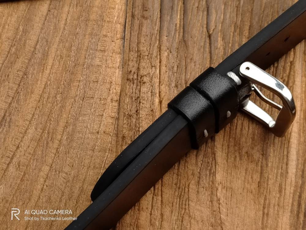 Handcrafted black leather watch band 14 16 18 20 22 watch straps black strap custom watchbands mens Minimalist straps