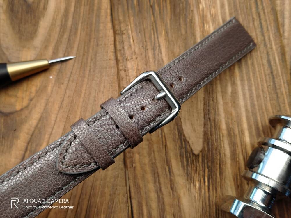 Grey leather watch band 14mm 16 mm 20mm watch strap 18mm women's leather watch bands ladies watch bands leather grey straps