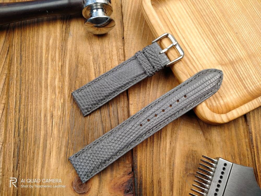 Lizard watch band leather 16 18 19 20 21 22 men's watch straps watchbands ladies watch bands gray Lizard strap leather Light gray straps
