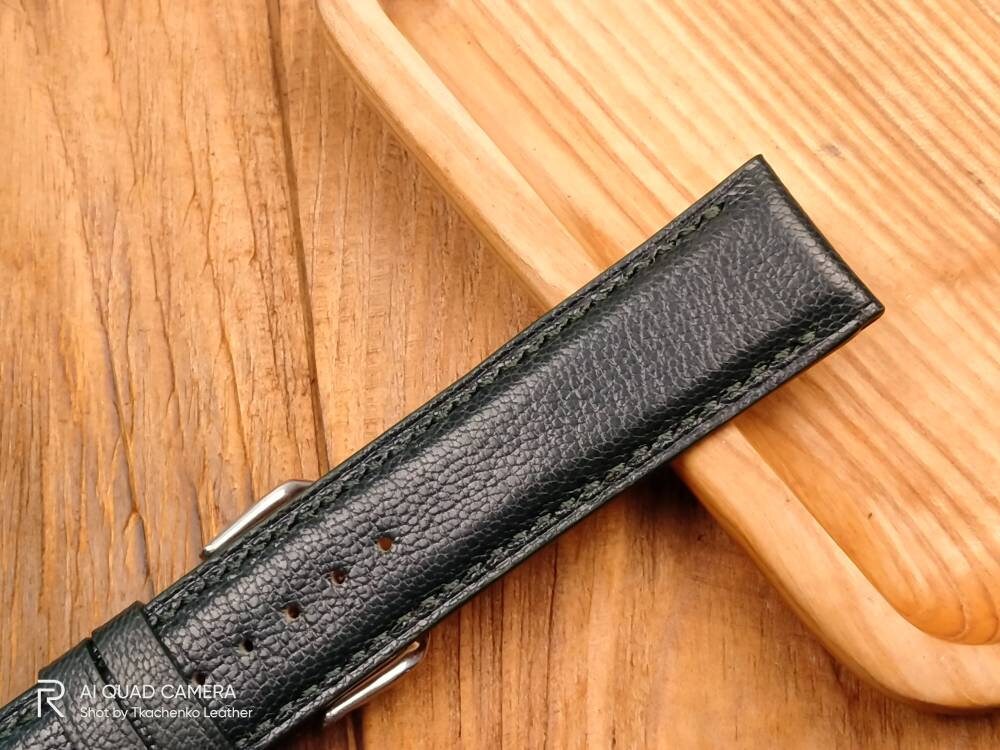 Dark green watch band leather 16 18 19 20 21 watch straps watchbands bottle green bracelet small gteen wrist watch leather custom