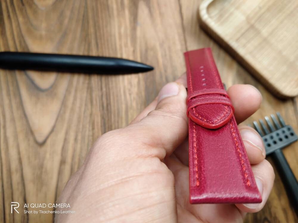 Red watch band leather 14 16 18 19 20 21 watch straps watchbands red bracelet small red wrist watch leather custom quick release women's