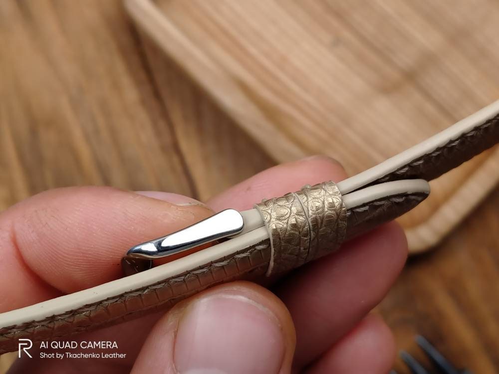 Gold lizard watch band 16 18 19 20 21 gold leather watch straps watchbands handcrafted Lizard strap small wrist iguana leather quick release