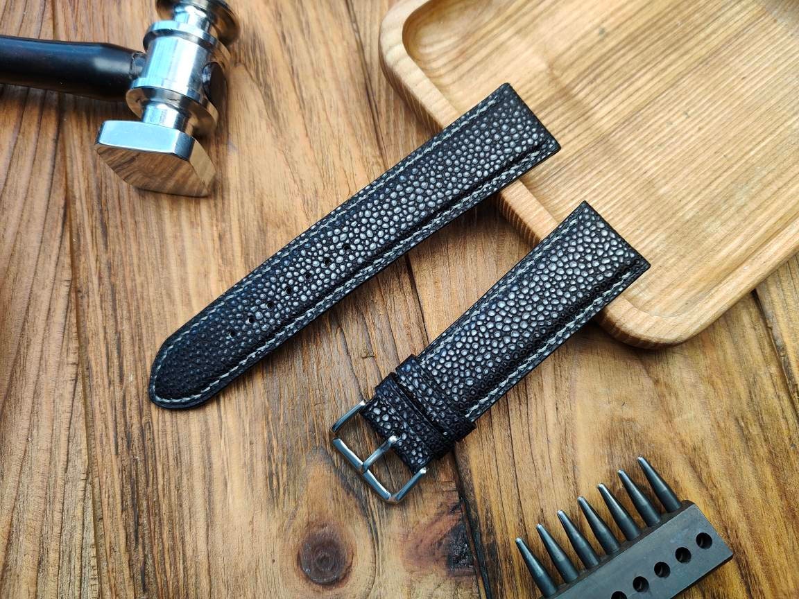 Grey leather watch band custom leather craft 16mm men's straps 22mm 20mm 18mm 24mm small wrist leather bracelet watch bands gray