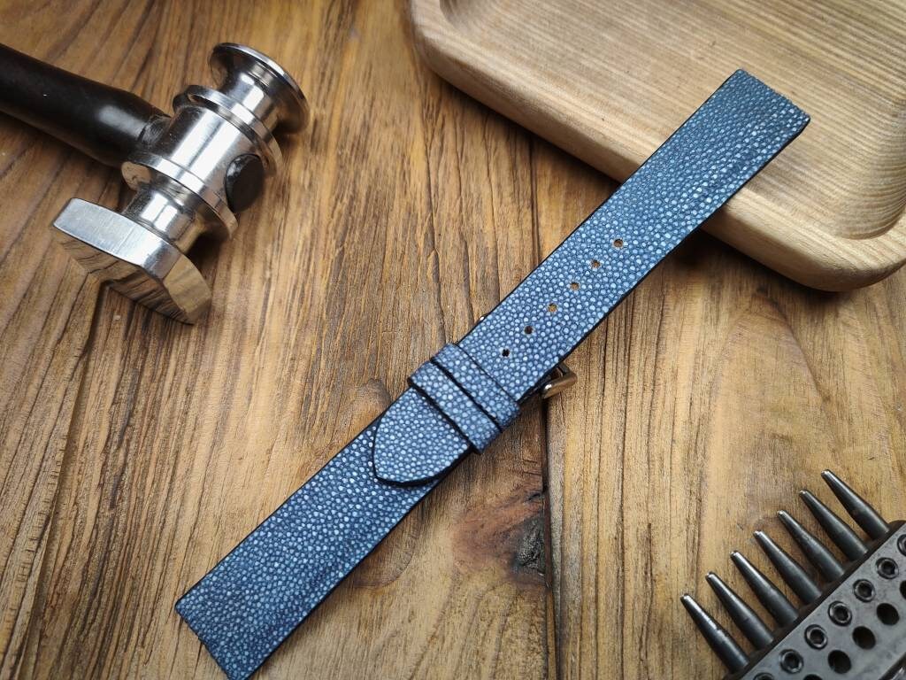 Any modification Stingray watch band blue leather navy strap custom watchbands small wrist watch strap band 18mm bracelet watch ladies women