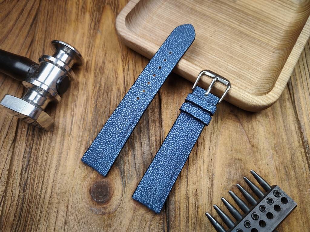 Any modification Stingray watch band blue leather navy strap custom watchbands small wrist watch strap band 18mm bracelet watch ladies women