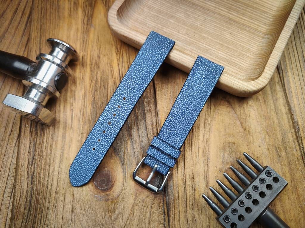 Any modification Stingray watch band blue leather navy strap custom watchbands small wrist watch strap band 18mm bracelet watch ladies women