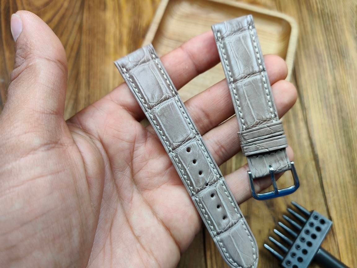 Any modification brown alligator bespoke watch straps 16 men's watch 22 20 19 18 alligator quick small large wrist straps watch band curved