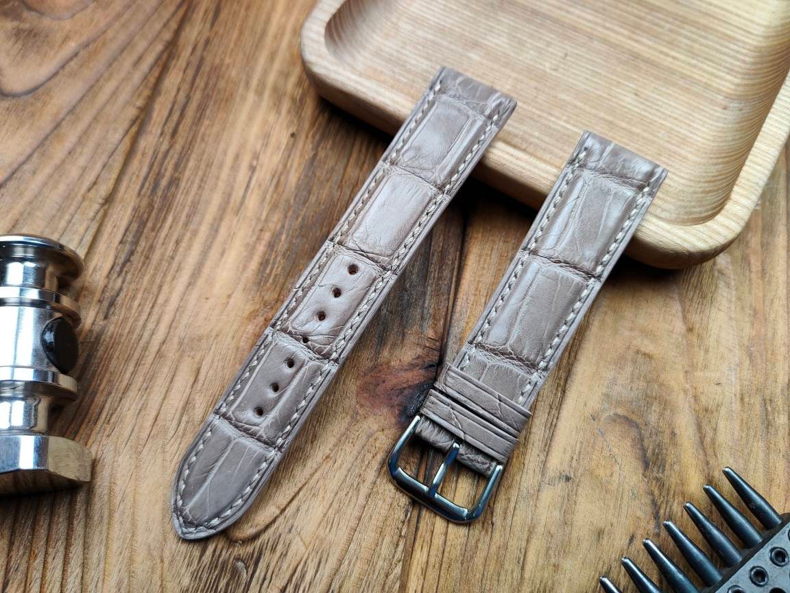 Any modification brown alligator bespoke watch straps 16 men's watch 22 20 19 18 alligator quick small large wrist straps watch band curved