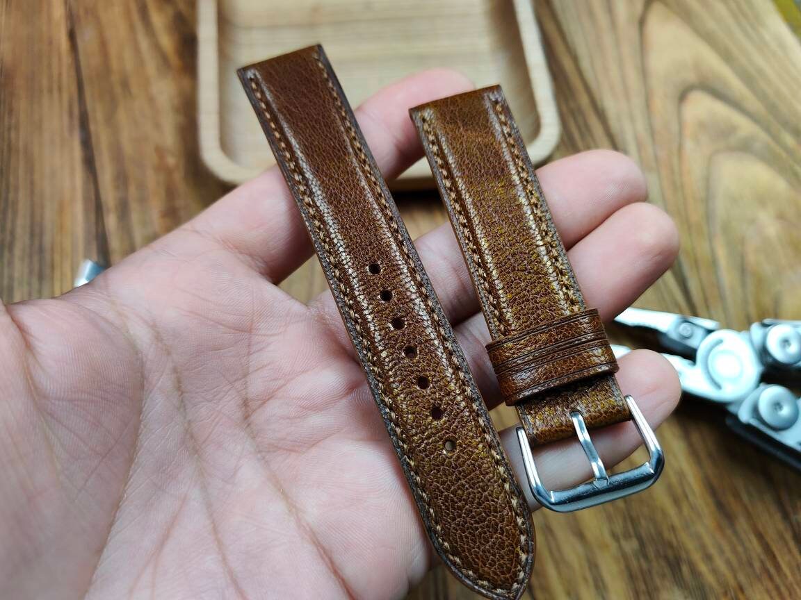 Any modification brown strap Watch band women Brown cognas small wrist large Mens quick release straps 18 19 Watch bands bespoke bracelet