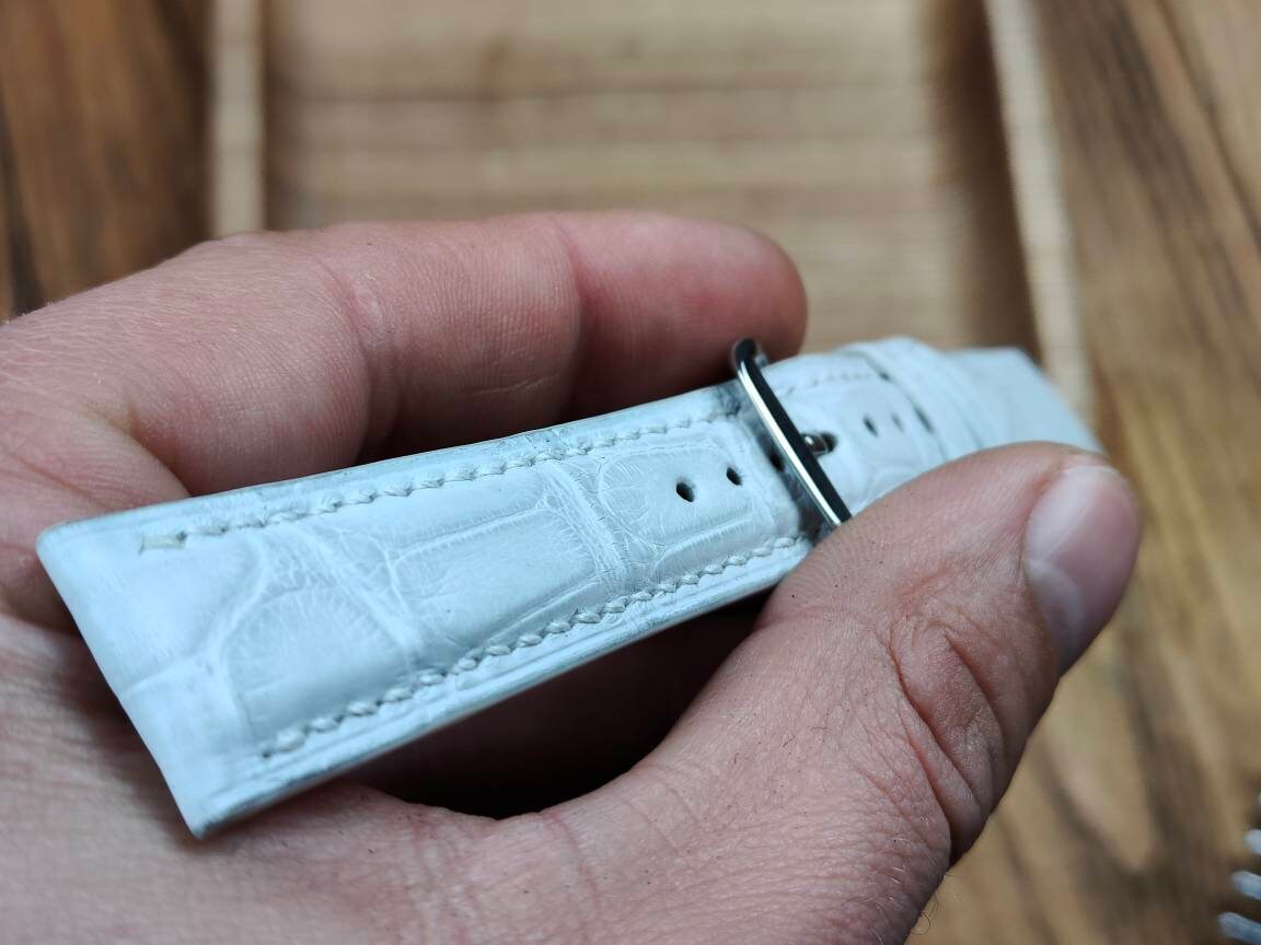 ANY MODIFICA White alligator bespoke women's watch straps 16 men's watch strap 22 20 18 alligator small wrist straps bracelet watch band