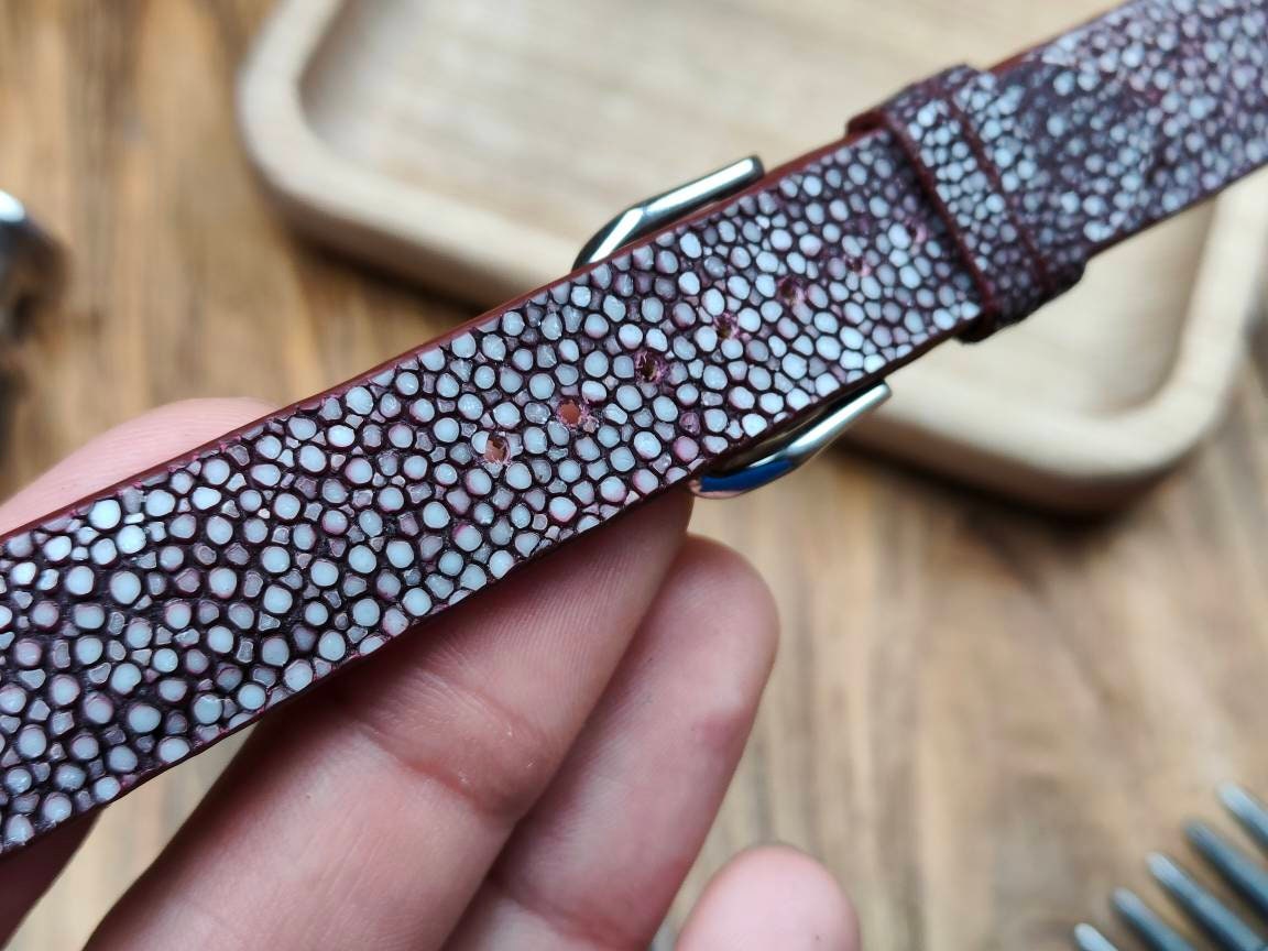 Any modification Burgundy stingray watch band red leather strap custom small wrist watch strap band 18mm bracelet watch ladies women