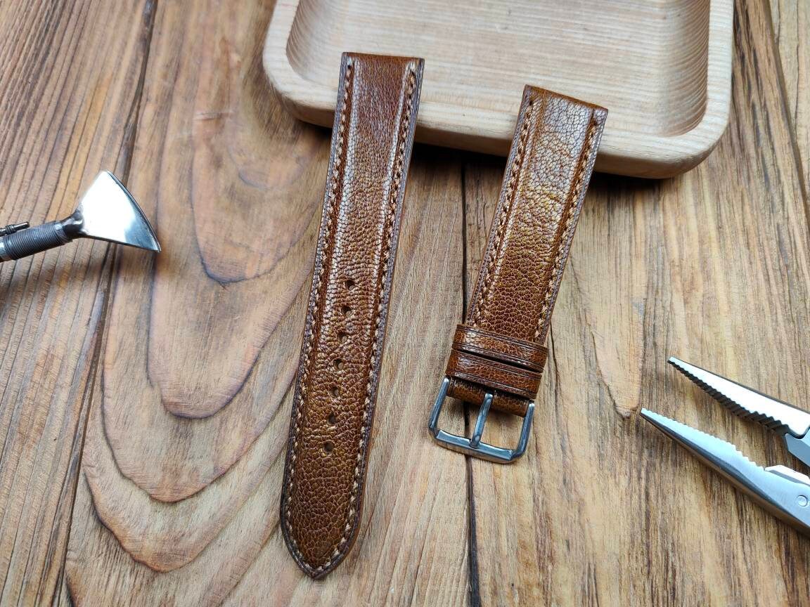 Any modification brown strap Watch band women Brown cognas small wrist large Mens quick release straps 18 19 Watch bands bespoke bracelet