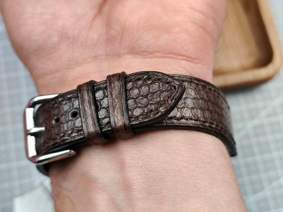 Any modification brown snake leather watch band custom watch straps men's watch wrist small watch wris aligator strap bracelet large