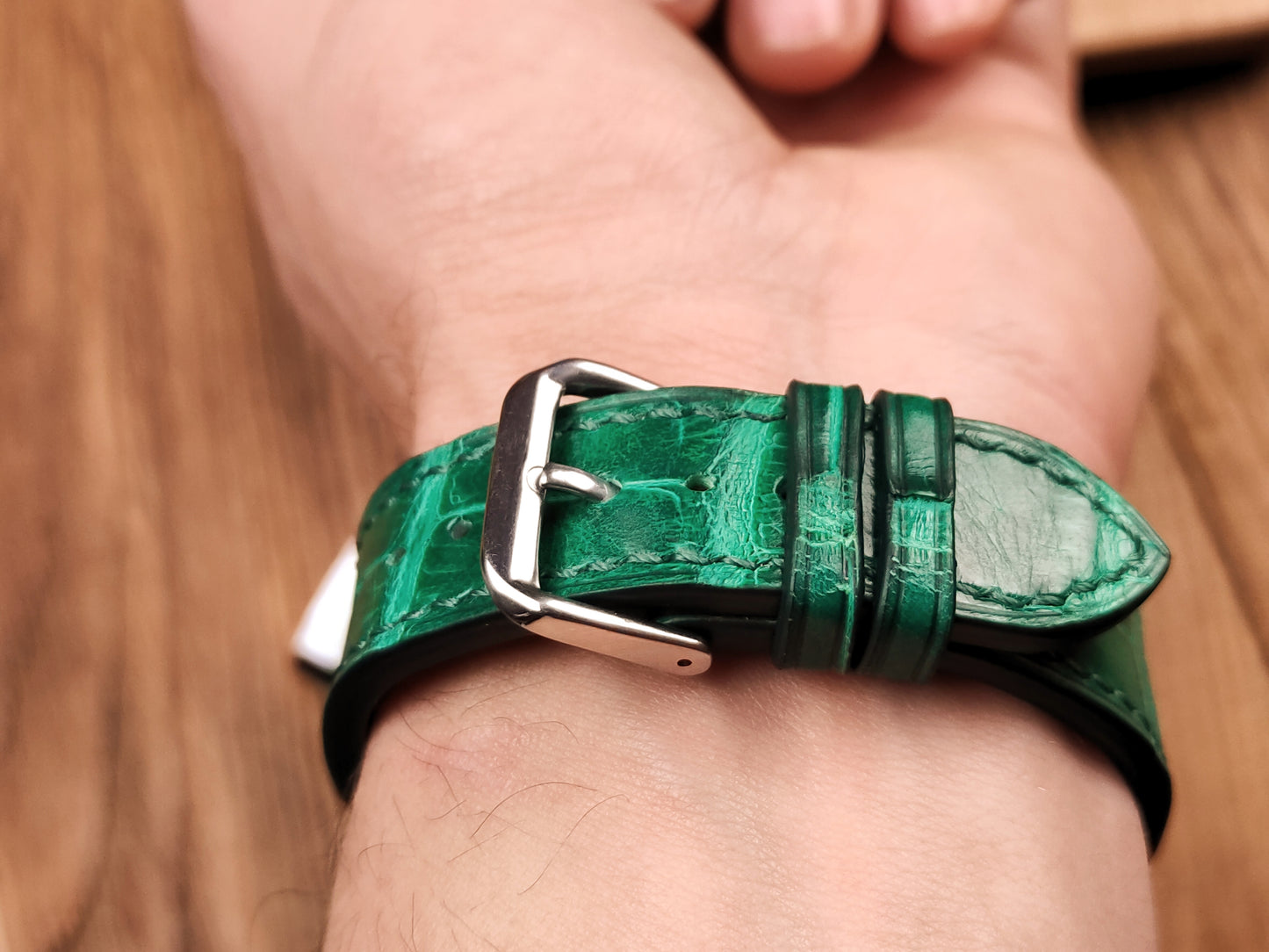 Emerald alligator watch band custom watch straps