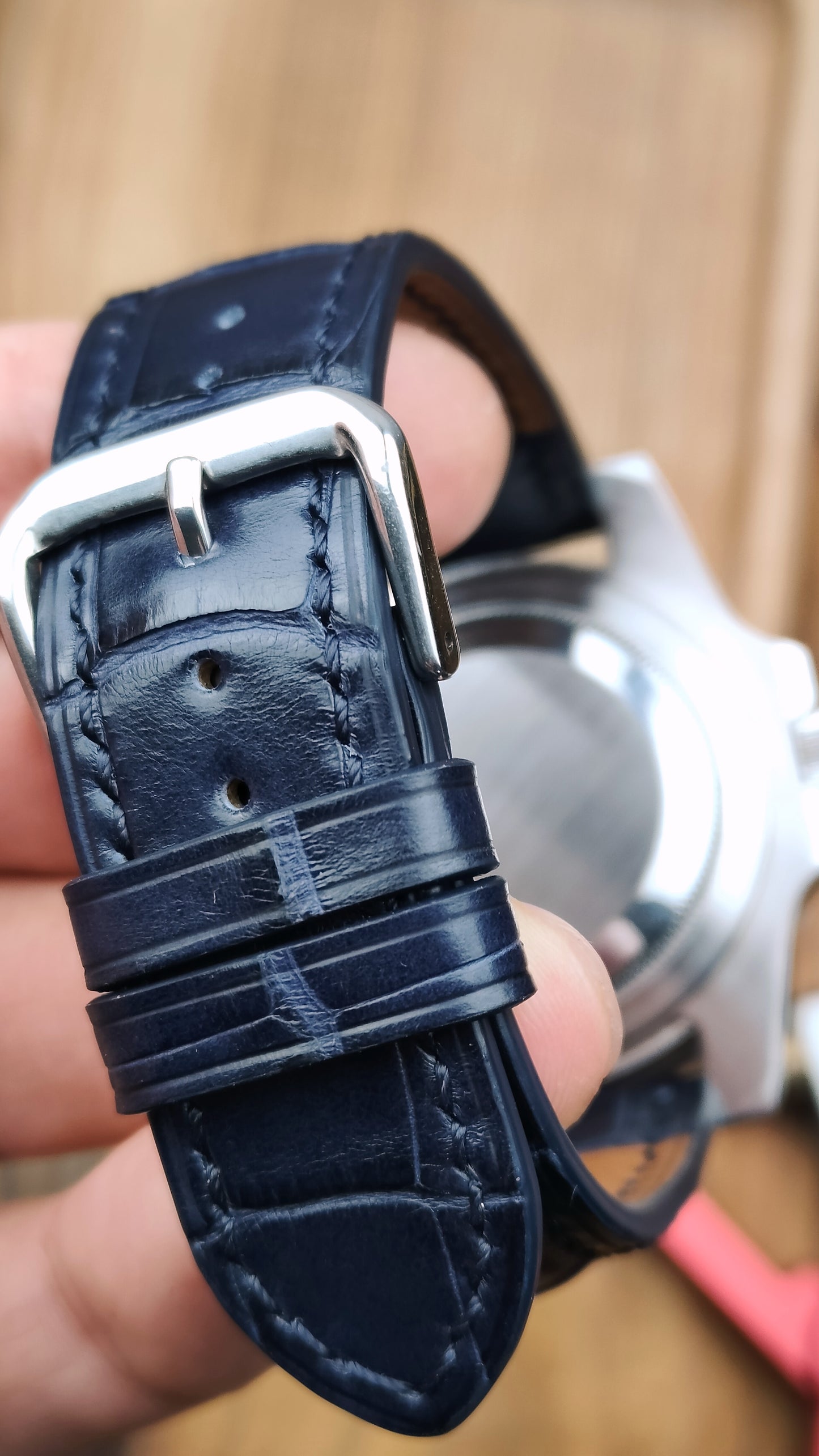 Navy Alligator watch band custom watch straps