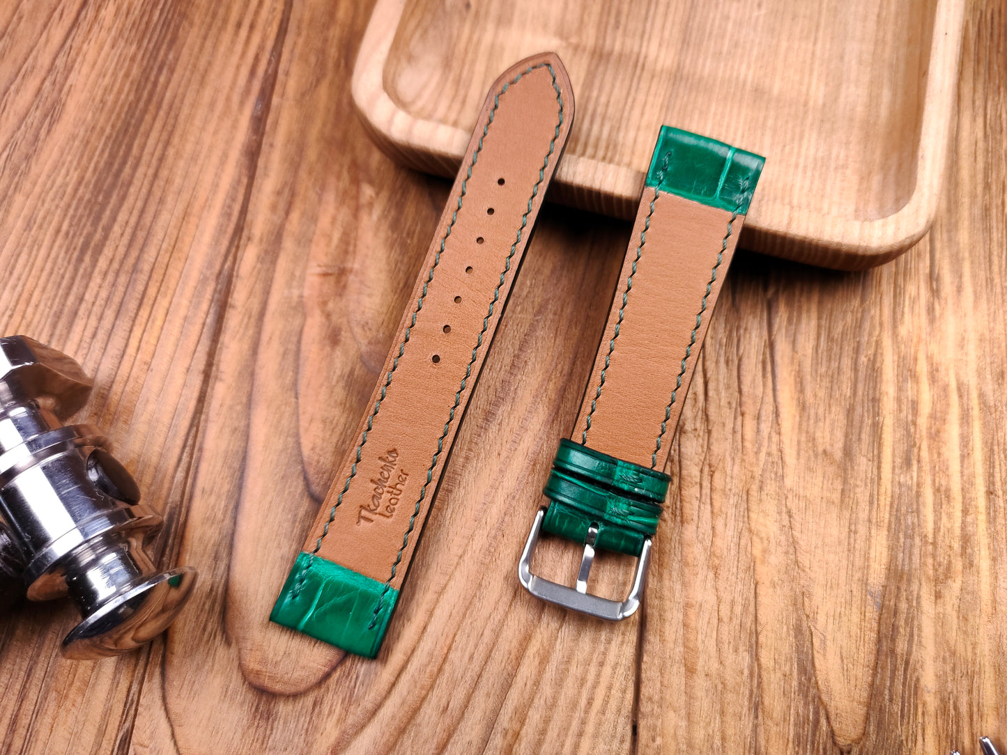 Emerald alligator watch band custom watch straps