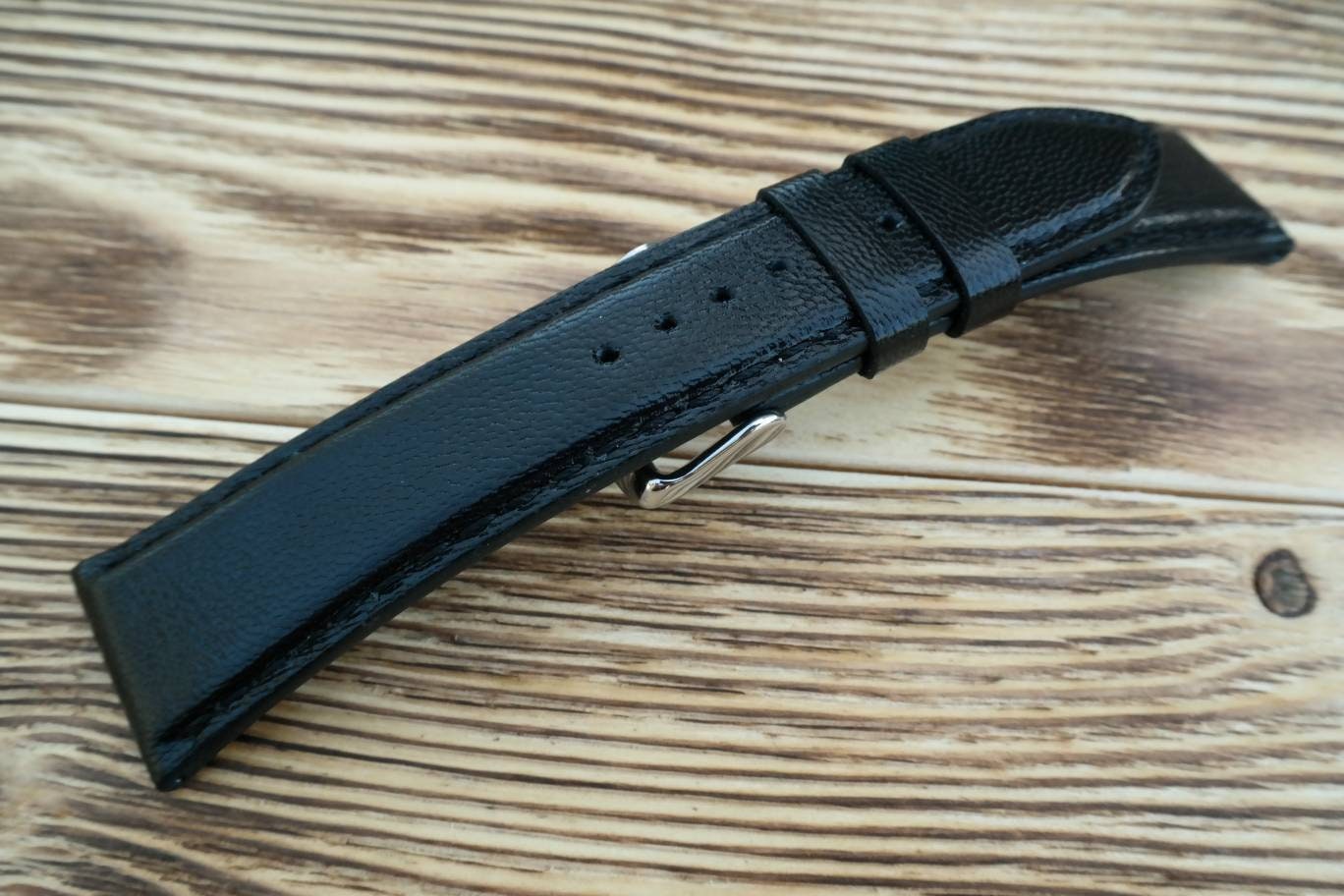 Custom black leather watch band leather watch bands 16 18 19 20 21 22 men's watch strap ladies watch straps handcraft watch black strap