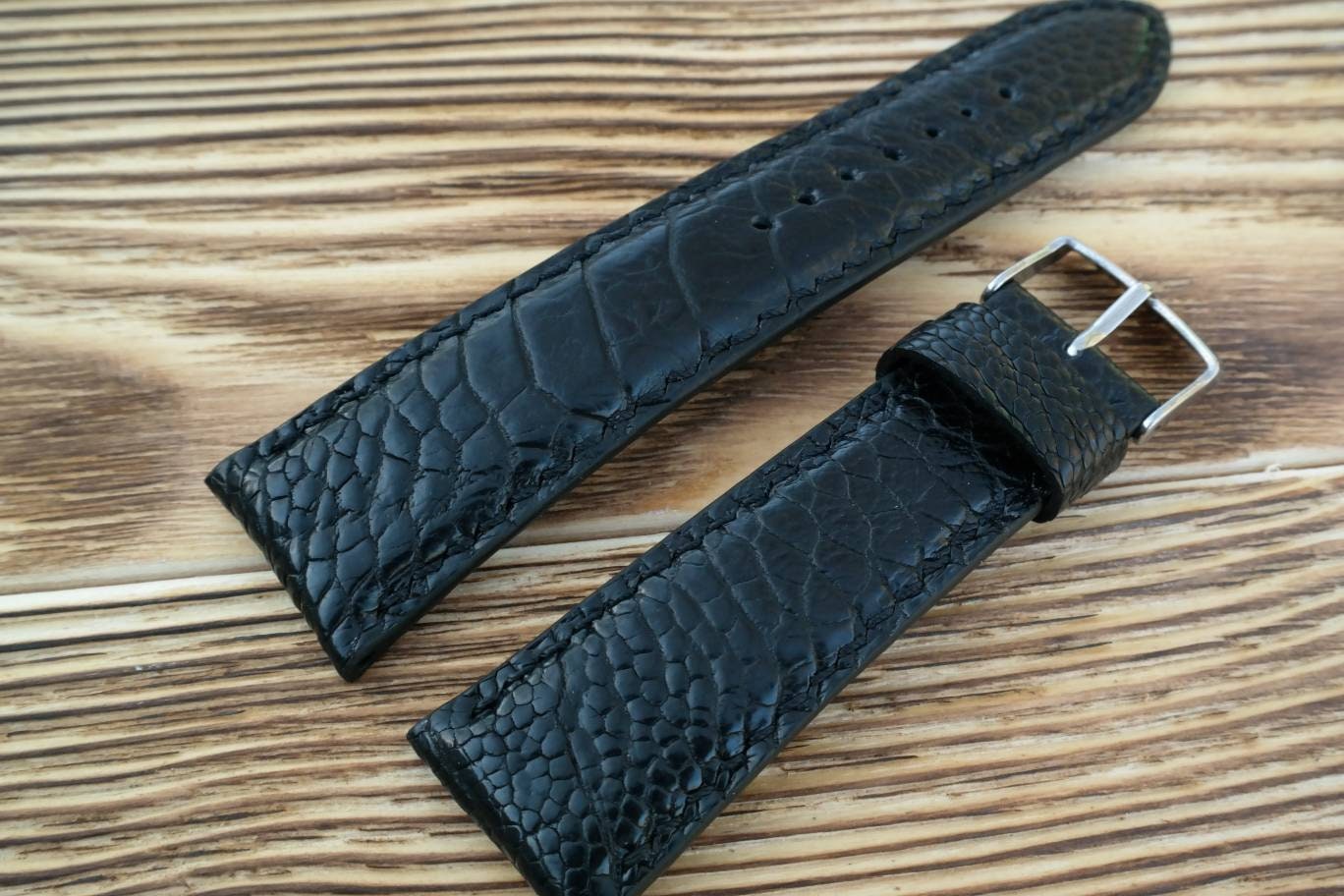 Black ostrich's paws leather watch band leather watch band 16mm men's watch strap 22mm 20mm 18mm 24mm watch bands ladies ostrich watch bands
