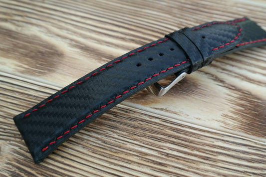 Carbon black leather watch band leather watch bands  men's watch strap  ladies watch straps handcraft sport watch 16 18 19 20 21 22 24