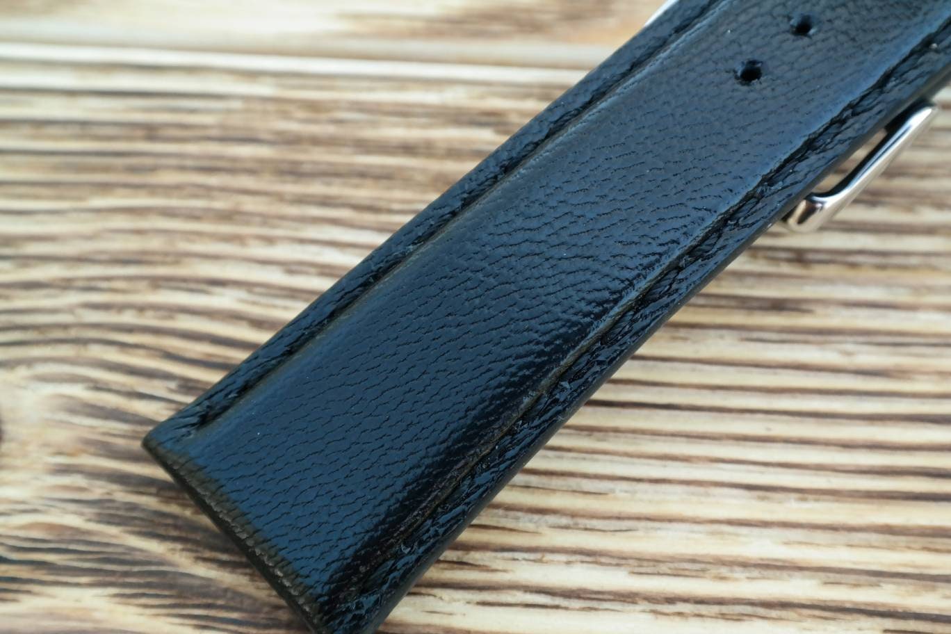 Custom black leather watch band leather watch bands 16 18 19 20 21 22 men's watch strap ladies watch straps handcraft watch black strap