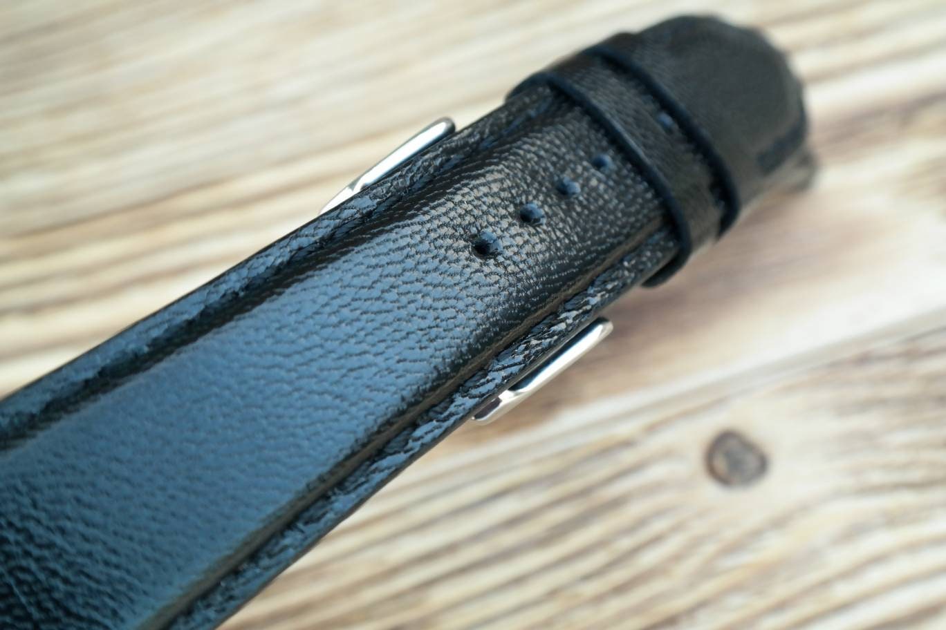 Custom black leather watch band leather watch bands 16 18 19 20 21 22 men's watch strap ladies watch straps handcraft watch black strap