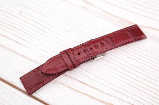 Red Alligator watch band 14 16 18 19 20 21 mm women's watch strap red watch straps small wrist watch bands Men's strap red leather bracelet