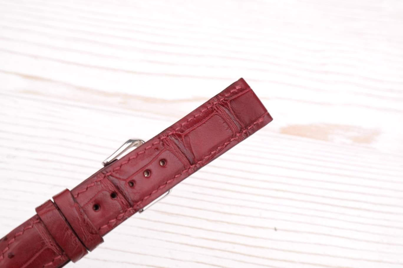 Red Alligator watch band 14 16 18 19 20 21 mm women's watch strap red watch straps small wrist watch bands Men's strap red leather bracelet