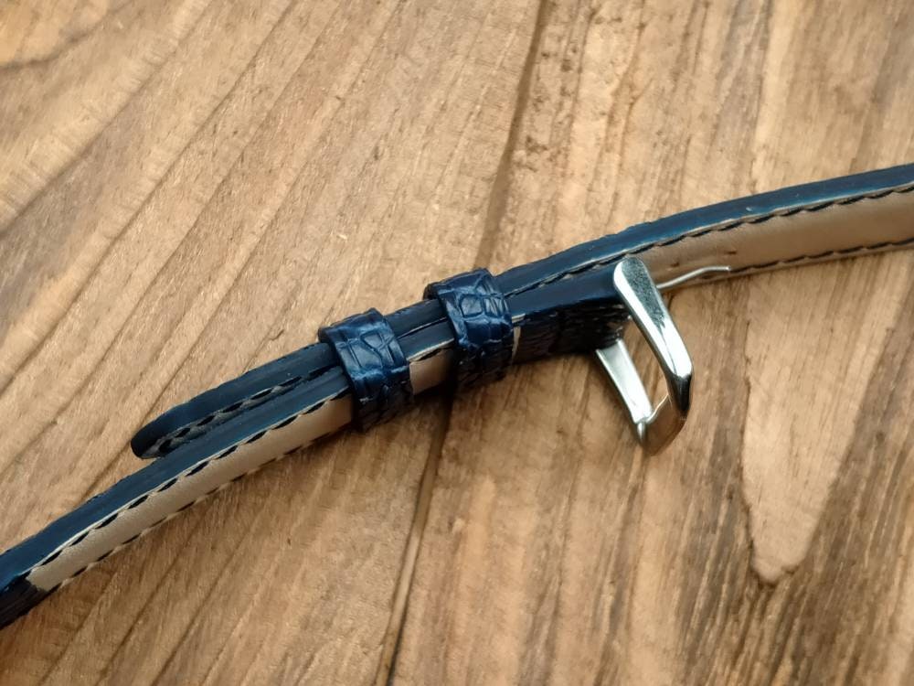 Blue ostrich paws leather watch band leather watch band 16 18 19 20 21 22 men's vintage strap watch bands ladies ostrich watch bands