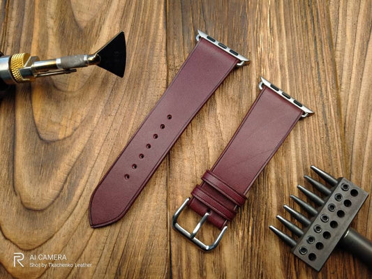 Custom apple watch bands Burgundy apple bands watch leather band leather apple watch iwatch bands iwatch straps 44 leather apple watch bands