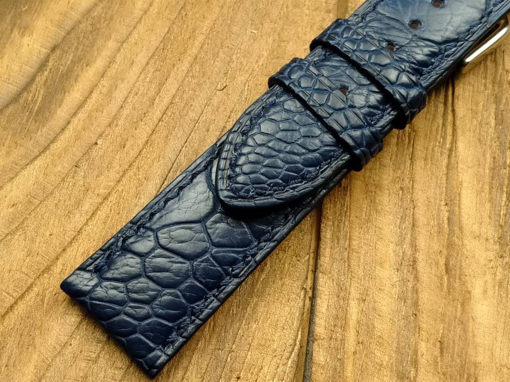 Blue ostrich paws leather watch band leather watch band 16 18 19 20 21 22 men's vintage strap watch bands ladies ostrich watch bands