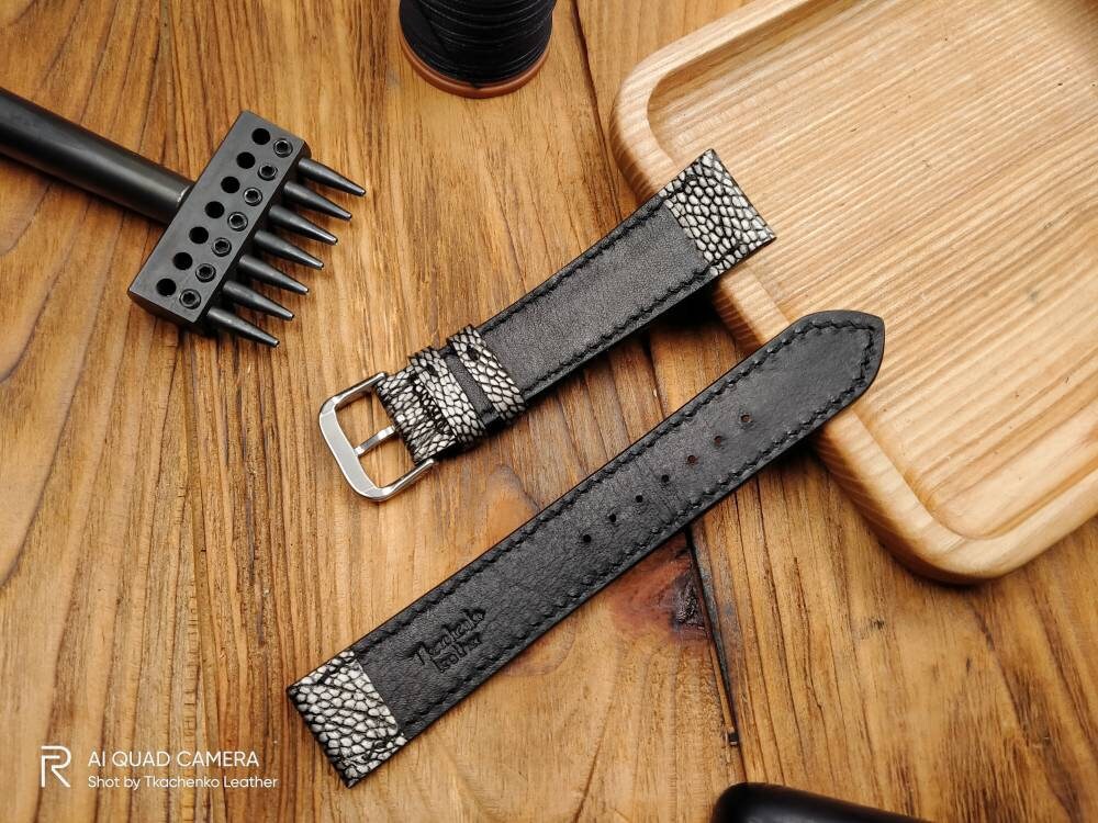 Silver-Gray ostrich paws leather watch band leather small wrist band 16 18 19 20 21 22  men's vintage bracelet ostrich grey quick release