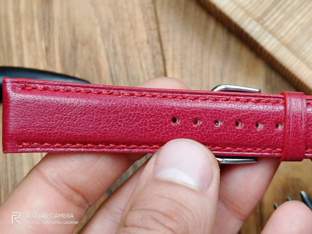 Red watch band leather 14 16 18 19 20 21  watch straps watchbands red bracelet small red wrist watch leather custom quick release women's