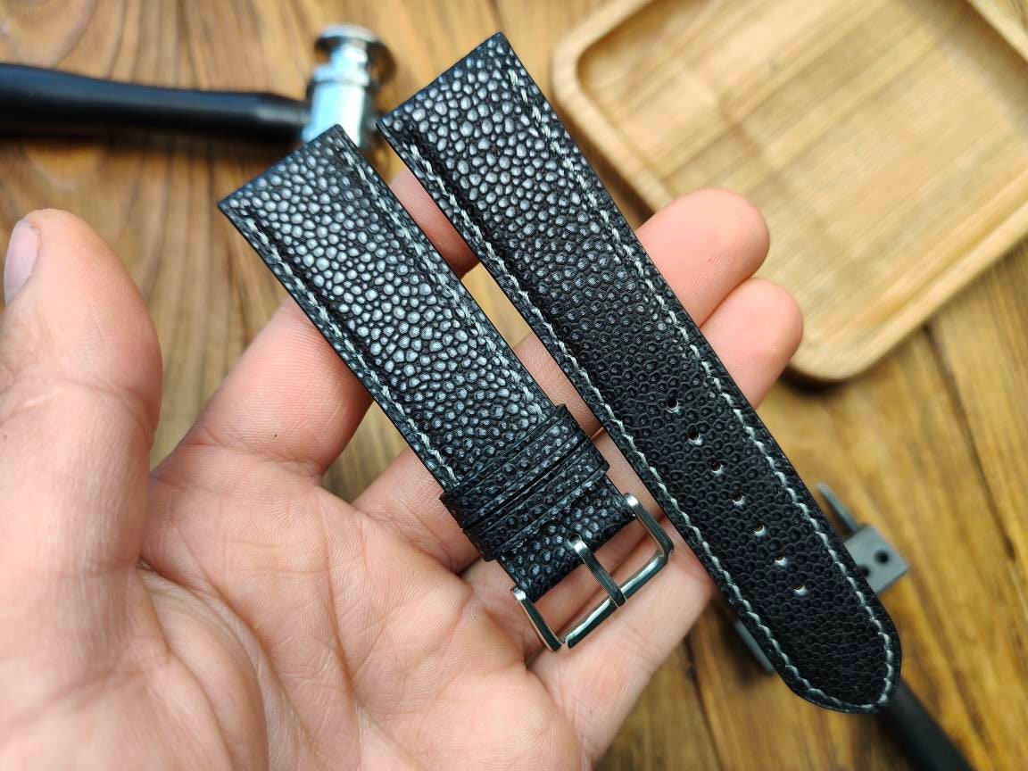 Grey leather watch band custom leather craft 16mm men's straps 22mm 20mm 18mm 24mm small wrist leather bracelet watch bands gray