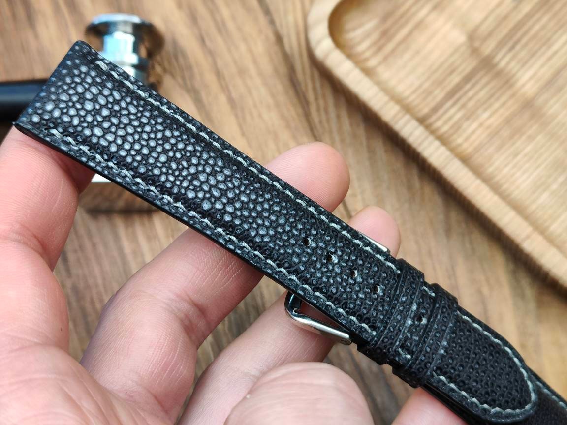 Grey leather watch band custom leather craft 16mm men's straps 22mm 20mm 18mm 24mm small wrist leather bracelet watch bands gray