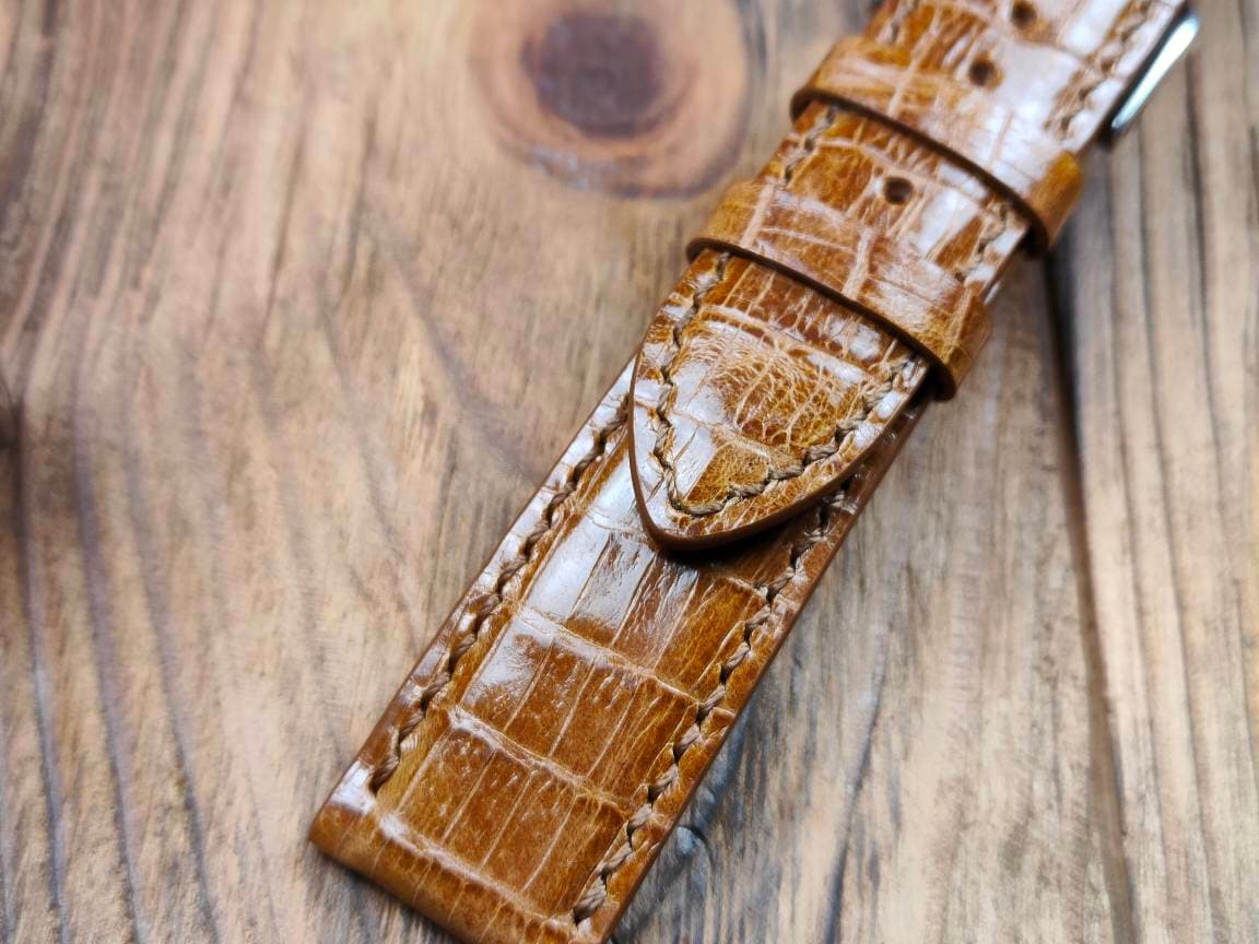 Any modification cognas leather watch band men's watch strap 22 20 18 brown watch straps ladies watch bands bands for watches curved ends