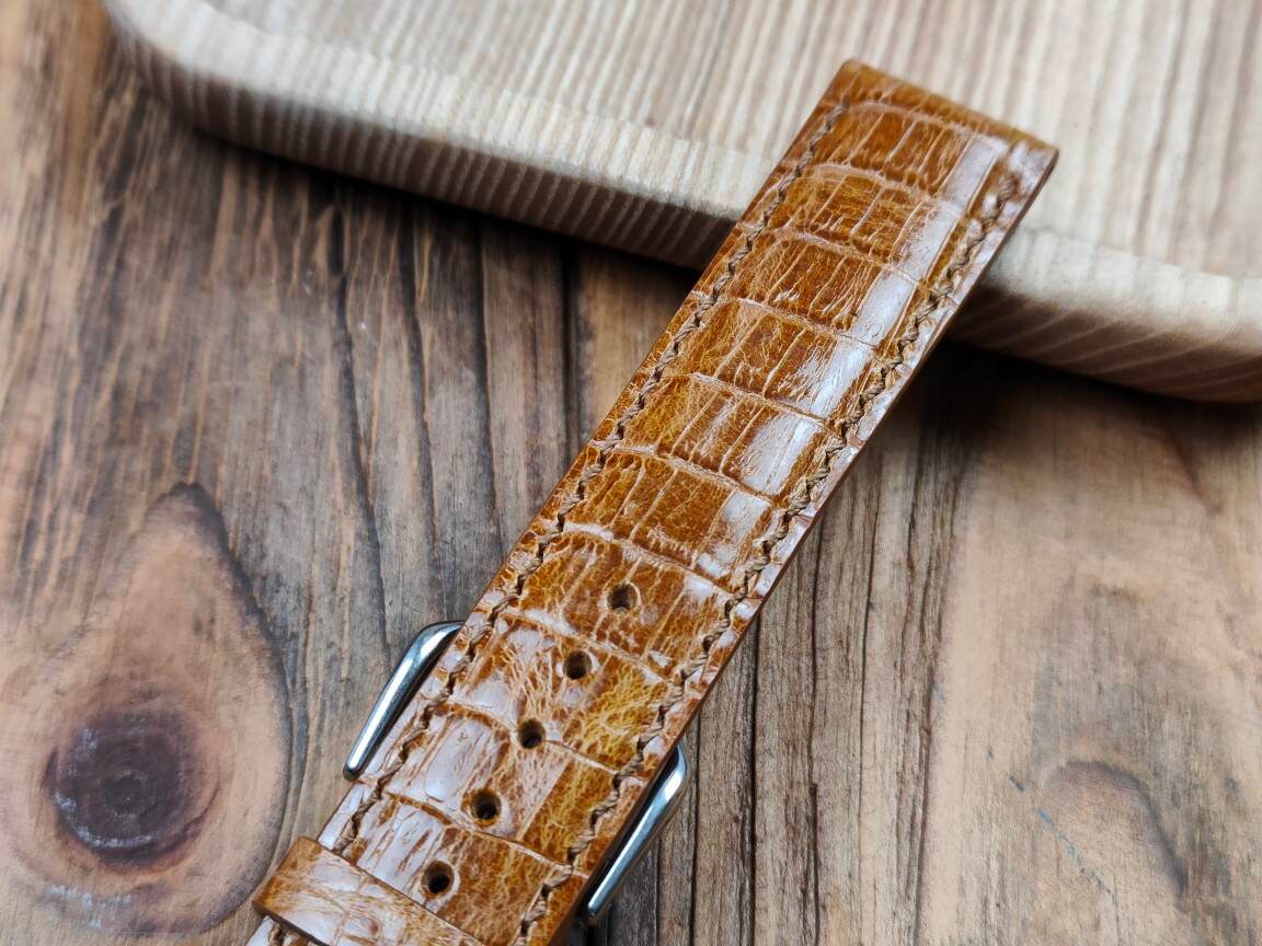 Any modification cognas leather watch band men's watch strap 22 20 18 brown watch straps ladies watch bands bands for watches curved ends