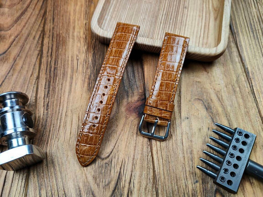 Any modification cognas leather watch band men's watch strap 22 20 18 brown watch straps ladies watch bands bands for watches curved ends