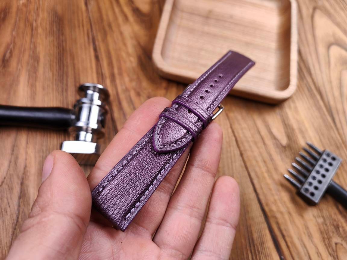 Any modification purple watch band leather watch straps watchbands bracelet small wrist watch leather custom quick release spring