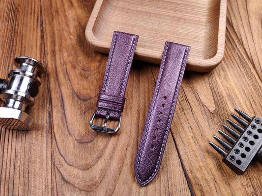 Any modification purple watch band leather watch straps watchbands bracelet small wrist watch leather custom quick release spring