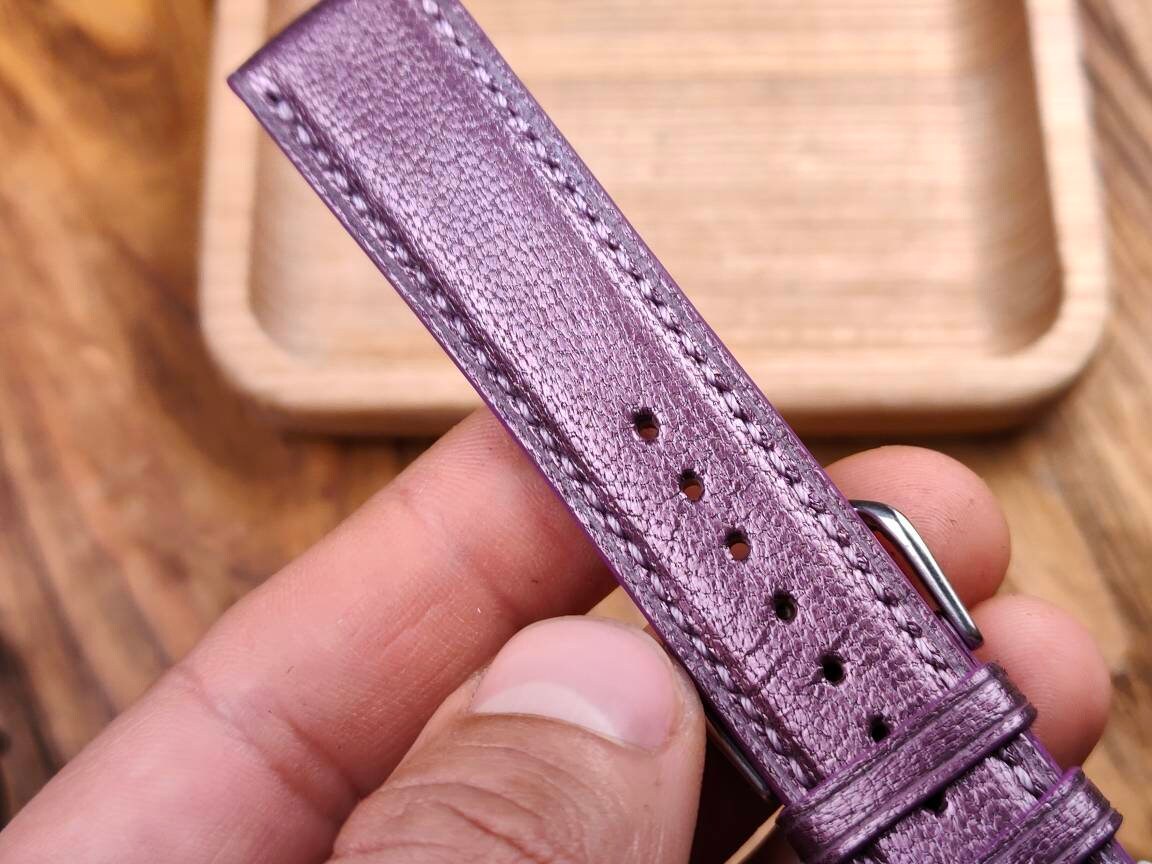 Any modification purple watch band leather watch straps watchbands bracelet small wrist watch leather custom quick release spring